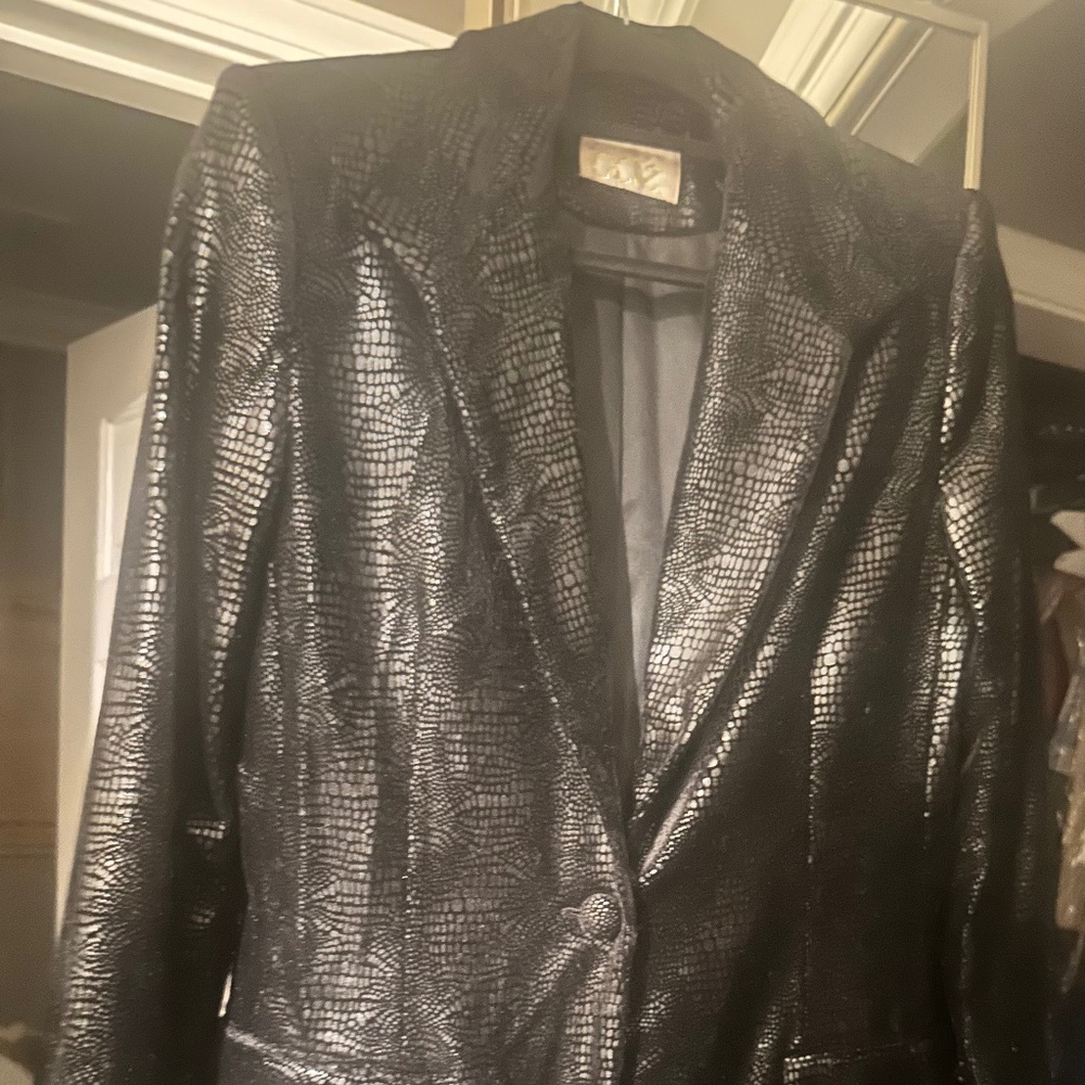 Cache Black Shimmering Warm Blazer